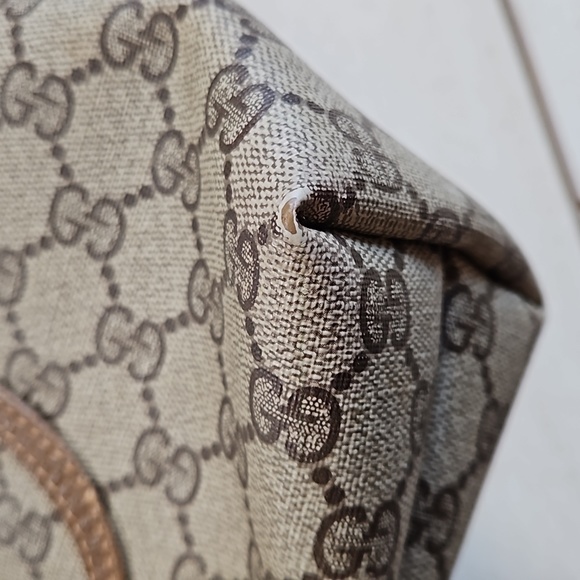 Gucci Sherry Ophidia Tote Bag GG Logo Red/Green Handles Vintage w/Dustbag - Picture 9 of 16